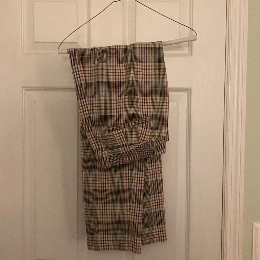 LOFT plaid ankle pants - curvy slim
